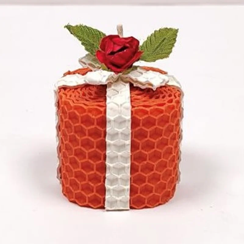 شمع موم عسل طرح باکس کوچینو (پاپیون دار)